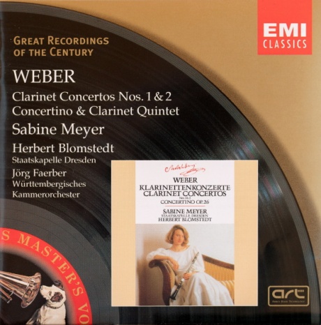 Музыкальный cd (компакт-диск) Weber: Clarinet Concertos Nos. 1 & 2 / Concertino & Clarinet Quintet обложка